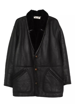 A.N.G.E.L.O. Vintage Cult 1980s shearling-trim leather coat - Black