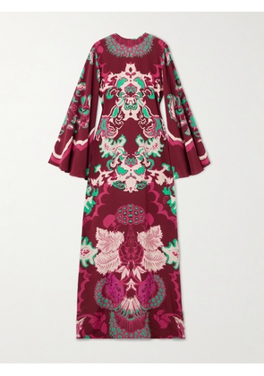 Johanna Ortiz - Camino Real Printed Silk-crepe Maxi Dress - Burgundy - US0,US2,US4,US6,US8,US10