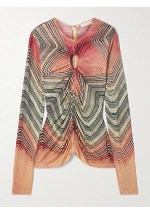 Ulla Johnson - Madeline Cutout Ruched Striped Tencel™ Lyocell-jersey Top - Multi - x small,small,medium,large,x large