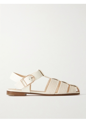 Gabriela Hearst - Calla Striped Crochet-knit And Leather Sandals - White - IT35,IT36,IT36.5,IT37,IT37.5,IT38,IT38.5,IT39,IT39.5,IT40,IT41,IT42