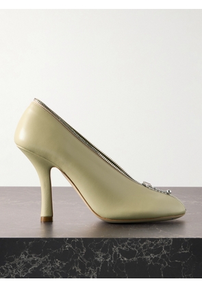 Burberry - Zip-embellished Leather Pumps - Neutrals - IT36,IT36.5,IT37,IT37.5,IT38,IT38.5,IT39,IT39.5,IT40,IT40.5,IT41