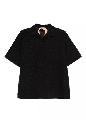 Nº21 lace-embellishment polo top - Black