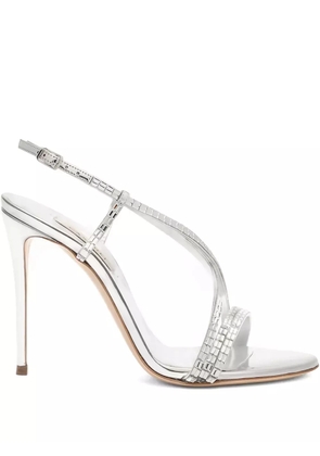 Casadei 100mm Julia crystal-embellished sandals - Grey