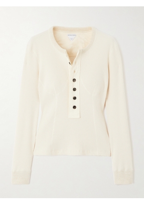 Bottega Veneta - Ribbed Stretch-cotton Henley Top - Neutrals - XXS,XS,S,M,L