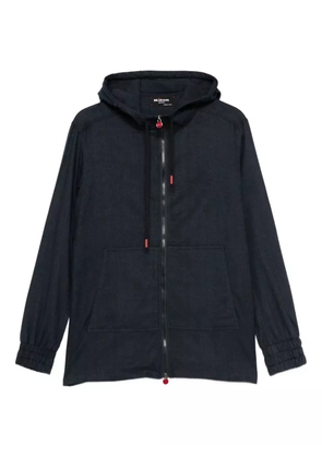 Kiton hooded zip-up jacket - Blue