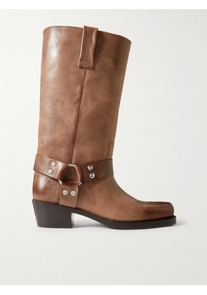 Paris Texas - Roxy Embellished Leather Knee Boots - Brown - IT35,IT35.5,IT36,IT36.5,IT37,IT37.5,IT38,IT38.5,IT39,IT39.5,IT40,IT40.5,IT41,IT41.5,IT42