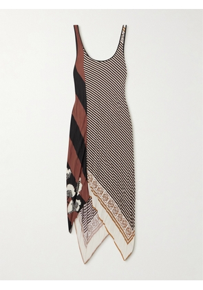 LOEWE - + Paula's Ibiza Asymmetric Printed Satin Dress - Red - FR 32,FR 34,FR 36,FR 38,FR 40,FR 42,FR 44