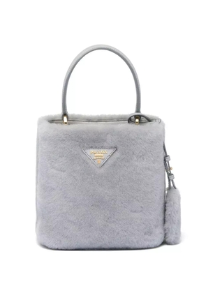 Prada mini Panier shearling tote bag - Grey