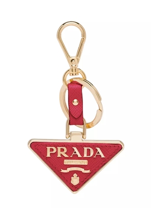 Prada triangle-logo keychain - Red