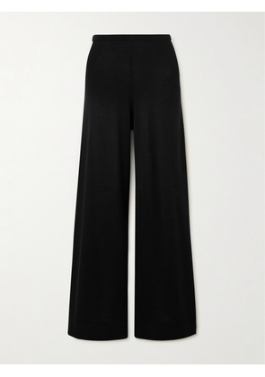 TOTEME - Silk And Cashmere-blend Wide-leg Pants - Black - xx small,x small,small,medium,large,x large