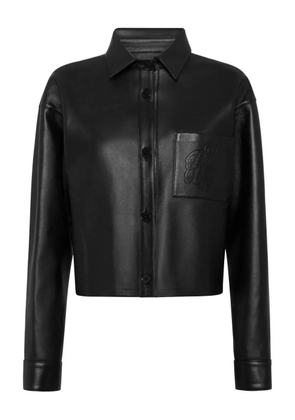Philipp Plein leather cropped shirt - Black