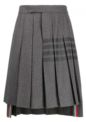 Thom Browne knee-length pleated 4-Bar striped skirt - Grey