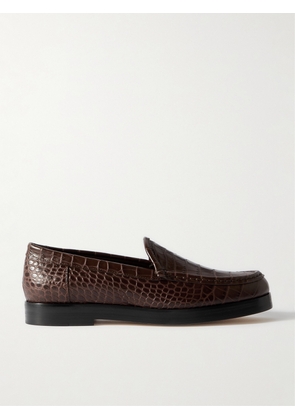 Manolo Blahnik - Dinelio Croc-effect Leather Loafers - Brown - IT36,IT36.5,IT37,IT37.5,IT38,IT38.5,IT39,IT39.5,IT40,IT40.5,IT41,IT41.5,IT42