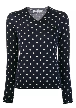 Comme Des Garçons Play polka-dot knit sweater - Blue