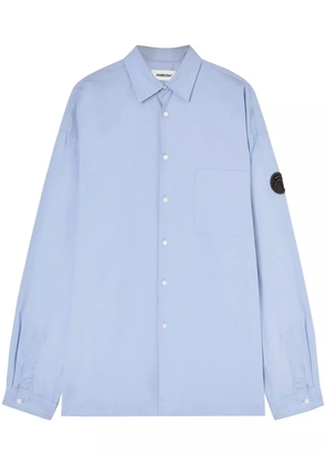 AMBUSH logo-patch button-up shirt - Blue