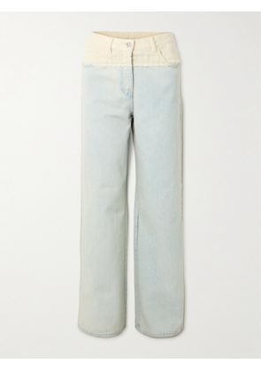 Givenchy - Big Mix Wool-blend Bouclé-trimmed High-rise Straight-leg Jeans - Blue - 25,26,27,28,29,30,31
