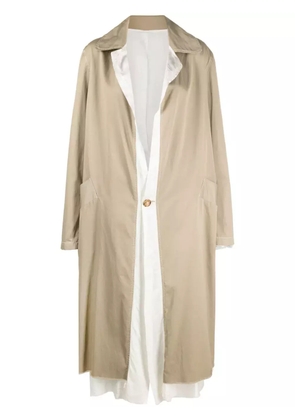 Edward Cuming layered single-breasted coat - Neutrals