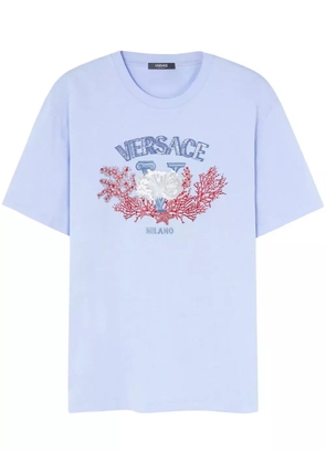 Versace University Coral embroidered T-shirt - Blue