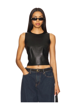 Commando Faux Leather Shell Top in Black. Size L. Also in S, XL.