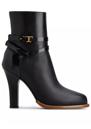 Tod's logo-plaque leather boots - Black