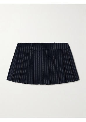 The Frankie Shop - Blake Pleated Pinstriped Twill Mini Skirt - Blue - x small,small,medium,large,x large
