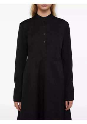 Jil Sander wrapover-panel virgin wool shirtdress - Black