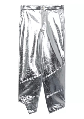 Black Comme Des Garçons asymmetric cropped trousers - Silver