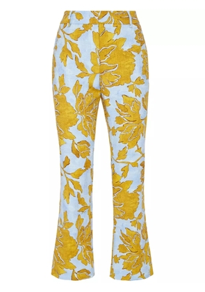 La DoubleJ 24/7 floral-print cropped trousers - Yellow