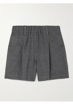 Brunello Cucinelli - Pleated Linen Shorts - Gray - IT38,IT40,IT42,IT44,IT46,IT48