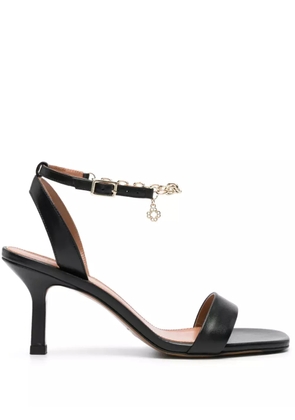 Maje 80mm chain-link leather sandals - Black
