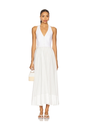 Camila Coelho Lino Midi Dress in Ivory. Size L. Also in M, S, XL, XS, XXS.