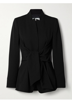 Max Mara - Seggio Tie-waist Crepe Blazer - Black - UK 4,UK 6,UK 8,UK 10,UK 12,UK 14,UK 16,UK 18