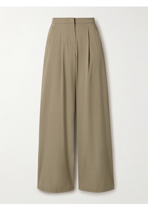 Max Mara - Leisure Bonn Pleated Stretch-jersey Wide-leg Pants - Neutrals - x small,small,medium,large,x large