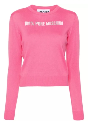 Moschino slogan intarsia-knit jumper - Pink
