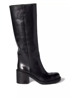 Miu Miu 75mm leather boots - Black