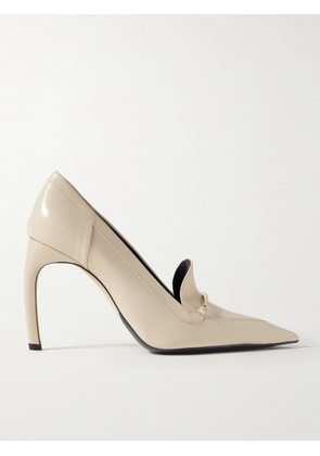 Victoria Beckham - Embellished Glossed-leather Pumps - Ecru - IT35,IT36,IT37,IT38,IT39,IT40,IT41,IT42