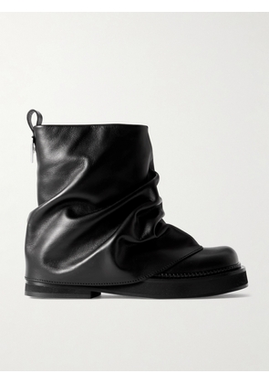 The Attico - Robin Layered Leather Ankle Boots - Black - IT35,IT36,IT37,IT37.5,IT38,IT38.5,IT39,IT40,IT41