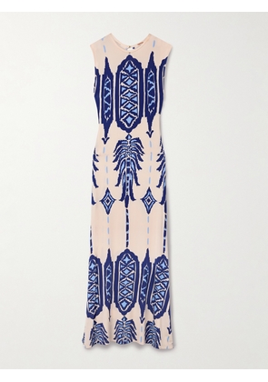 Johanna Ortiz - Cardinal Direction Printed Stretch-jersey Maxi Dress - Ecru - US0,US2,US4,US6,US8,US10
