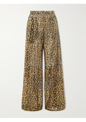 AZ FACTORY - Idril Leopard-print Sequined Crepe Wide-leg Pants - Multi - FR 34,FR 36,FR 38,FR 40,FR 42