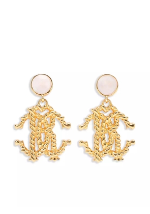Roberto Cavalli sculptural logo earrings - Gold