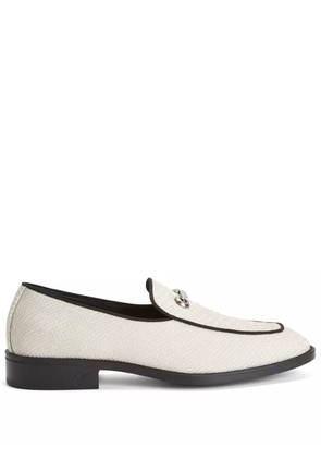 Giuseppe Zanotti Archibald snakeskin-effect leather loafers - White
