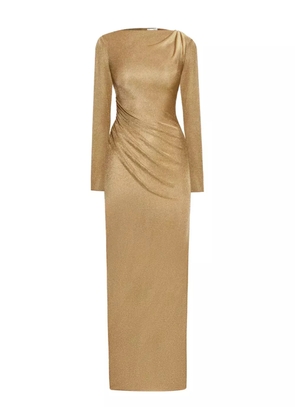 Oscar de la Renta draped-jersey maxi dress - Gold