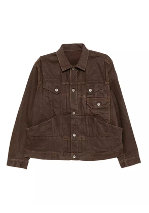 sacai cotton denim jacket - Brown
