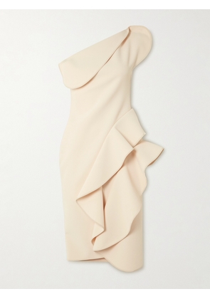 Maticevski - Rhythm Strapless Ruffled Crepe Midi Dress - Cream - UK 6,UK 8,UK 10,UK 12