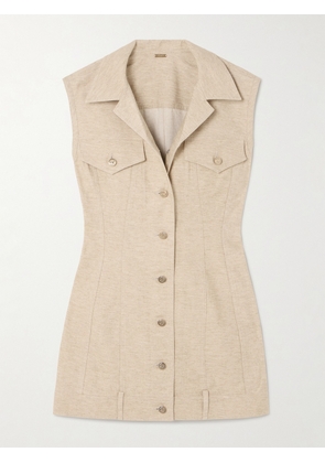 Cult Gaia - Tanith Cotton And Linen-blend Mini Shirt Dress - Neutrals - US0,US2,US4,US6,US8