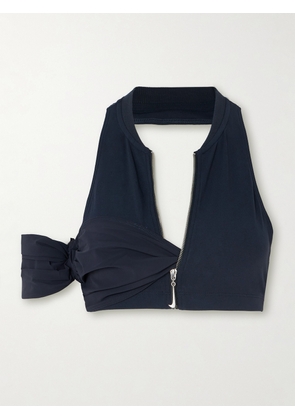 Nike - + Jacquemus Cropped Layered Twisted Stretch-jersey Halterneck Top - Black - xx small,x small,small,medium,large,x large