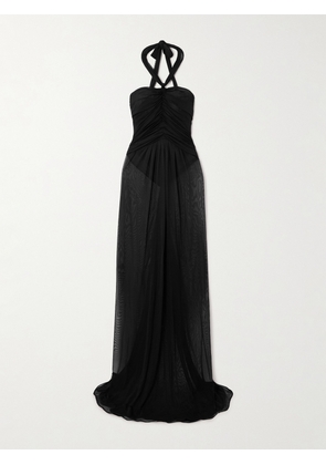 Dolce & Gabbana - Draped Gathered Organza Halterneck Gown - Black - IT38,IT40,IT42,IT44,IT46,IT48