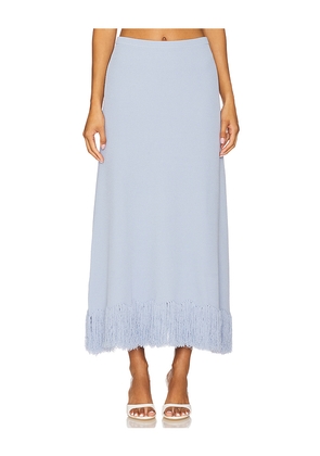 Clea Clarissa Fringe Knit Skirt in Baby Blue. Size M. Also in L.