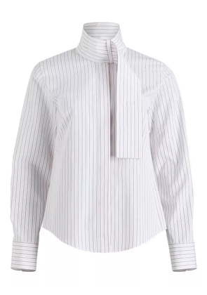 Patou pinstripe scarf-collar blouse - White
