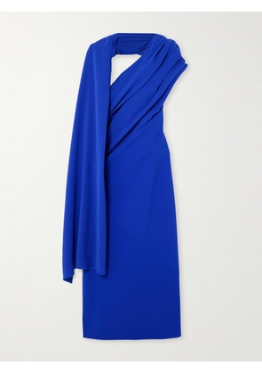 Roksanda - Cape-effect Draped Crepe Midi Dress - Blue - UK 4,UK 6,UK 8,UK 10,UK 12,UK 14,UK 16